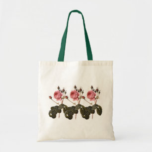 Bolso De Tela Rosas de jardín rosadas antiguas y vintage en flor