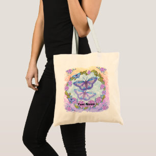 Bolso De Tela Rosas de mariposa