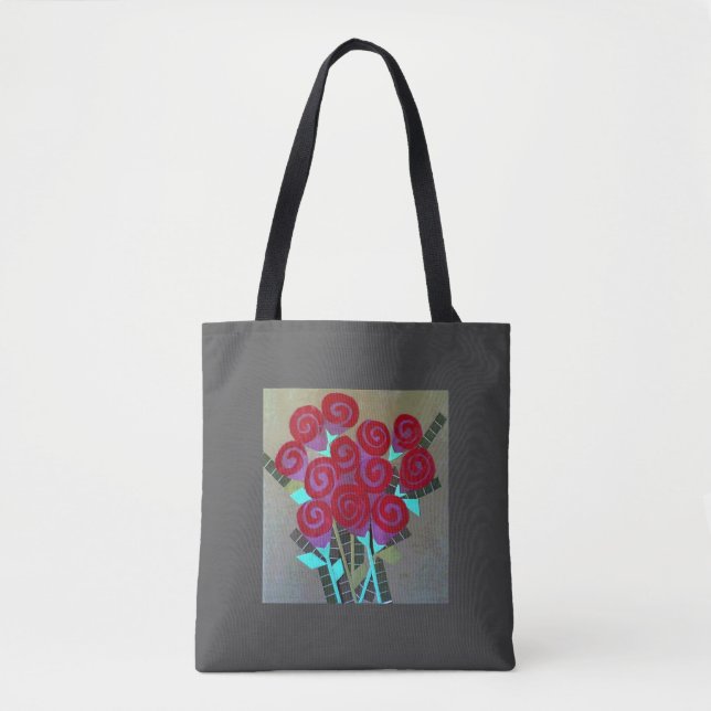 Bolso De Tela Rosas de papel Tote Bag (Anverso)