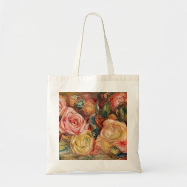Bolso De Tela Rosas de Renoir Impresionist Painting (Frente)