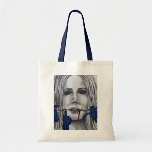 Bolso De Tela Rosas de Sangre Mujer Vampiro Retrato Arte Goth Sa