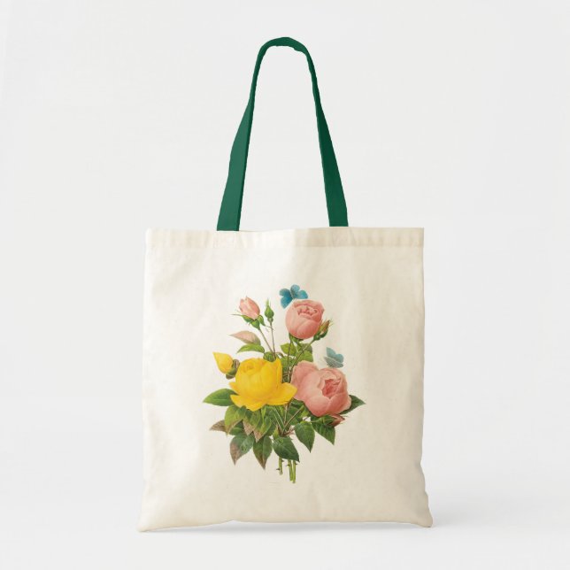 Bolso De Tela Rosas de té rosa amarillo persa de Redoute (Frente)