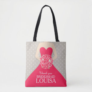 Bolso De Tela Rosas de vestimenta roja de la dama de honor, grac