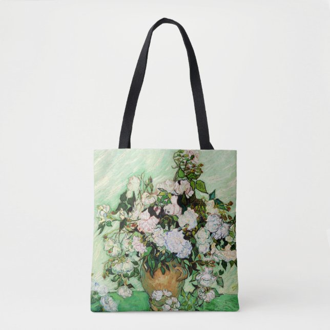 Bolso De Tela Rosas de Vincent Van Gogh (1890) (Anverso)