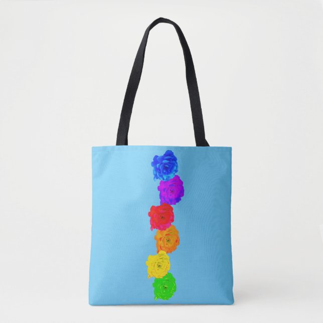 Bolso De Tela Rosas del arcoiris (Anverso)