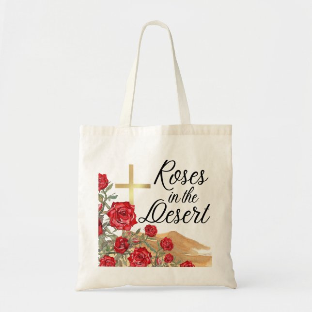 Bolso De Tela Rosas del desierto (Frente)