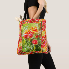 Bolso De Tela Rosas del Naranja Tote Bag