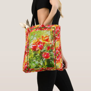 Bolso De Tela Rosas del Naranja Tote Bag
