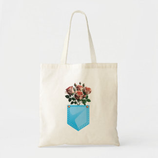 Bolso De Tela rosas dentro del bolsillo