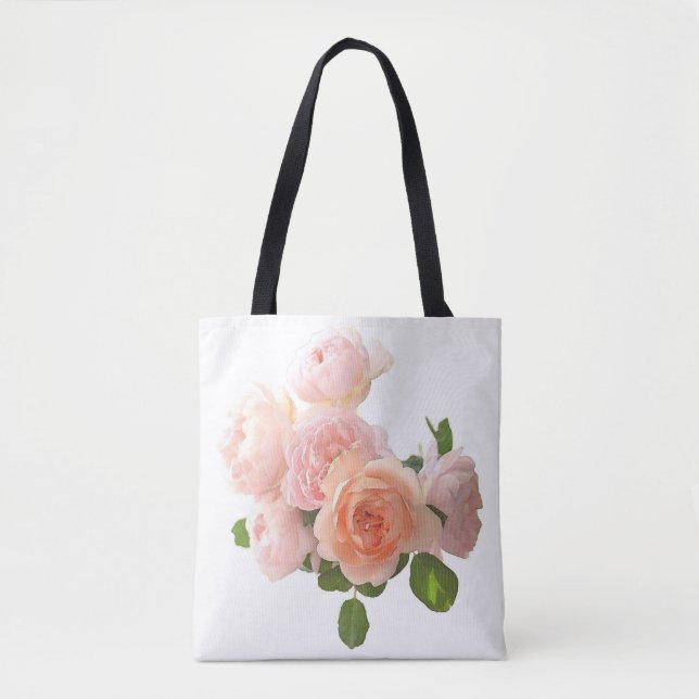 Bolso De Tela Rosas Diseño Personalizado Plantilla Elegante Mode (Anverso)