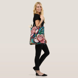Bolso De Tela Rosas dobles: Un Espectacular Arreglo Floral