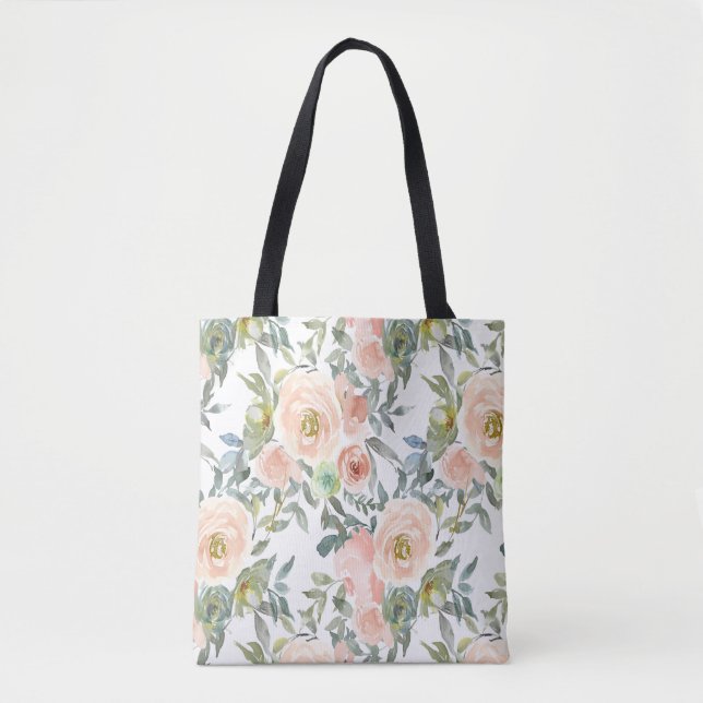 Bolso De Tela Rosas elegantes de moda,Mensaje motivacional (Anverso)