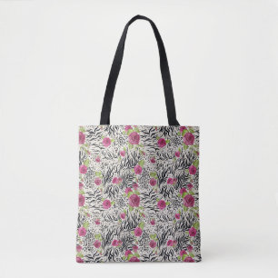 Bolso De Tela Rosas en el modelo animal