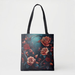 Bolso De Tela Rosas encantadores - Elegantes obras de arte flora