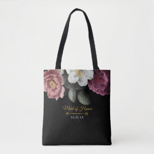 Bolso De Tela Rosas florecientes