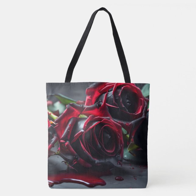 Bolso De Tela Rosas góticos (Anverso)