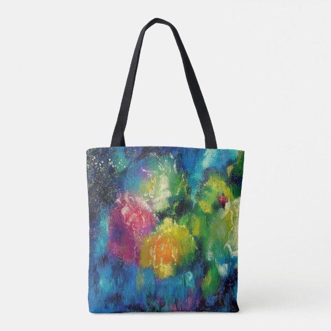 Bolso De Tela Rosas, hermosa pintura de arte fino (Reverso)