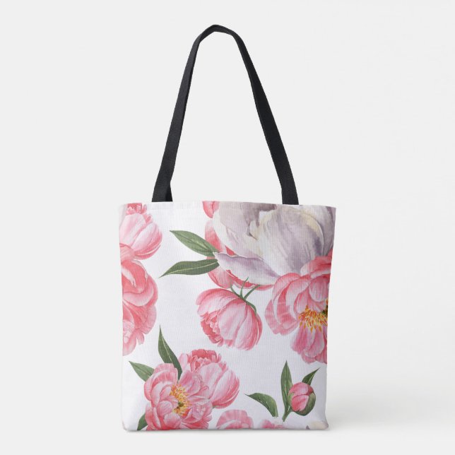 Bolso De Tela Rosas Hermosas (Reverso)