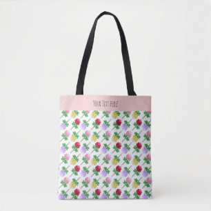 Bolso De Tela Rosas Hermosas y Coloridas