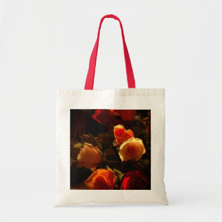 Bolso De Tela Rosas I - Naranja, rojo y gloria del oro
