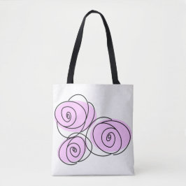 Bolso De Tela Rosas Lilac Bouquet por todo el tote