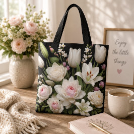 Bolso De Tela Rosas lirios