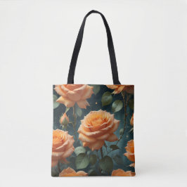 Bolso De Tela Rosas naranjas
