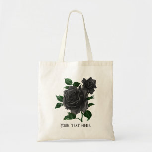 Bolso De Tela Rosas Negras Góticas Vintage Personalizadas