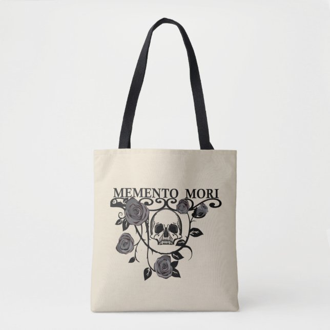 Bolso De Tela Rosas negros de Memento Mori (Anverso)