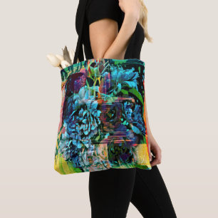 Bolso De Tela Rosas nocturnos