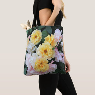 Bolso De Tela Rosas Pastel