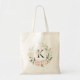 Bolso De Tela Rosas Pastel analgésico personalizado monograma fl
