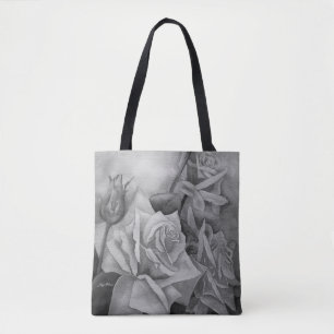 Bolso De Tela Rosas perfectos en tonos de Tote gris