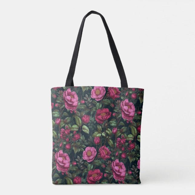 Bolso De Tela Rosas Pink Wild (Reverso)