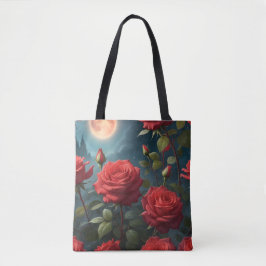 Bolso De Tela Rosas Rojas 