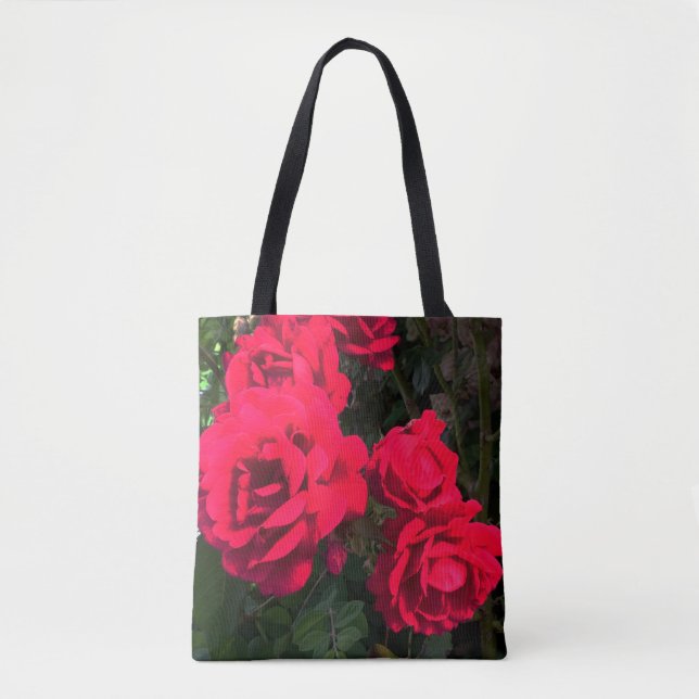 Bolso De Tela Rosas rojas románticas elegantes (Anverso)