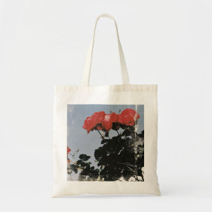 Bolso De Tela Rosas Rojas Vintage Contra un Cielo Azul