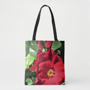Bolso De Tela Rosas rojos simples
