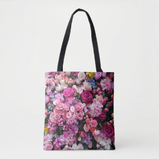 BOLSO DE TELA ROSAS ROMÁNTICOS