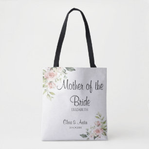Bolso De Tela Rosas rosadas elegantes al acuarela Madre de la no