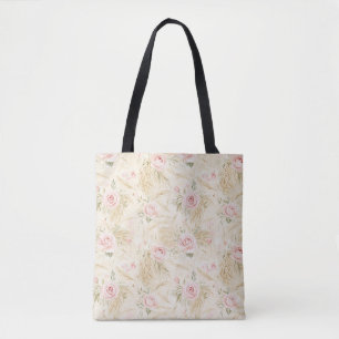 Bolso De Tela Rosas Rosadas Floral