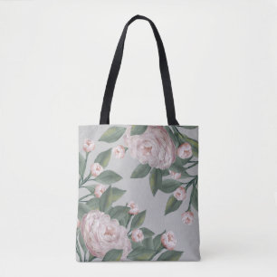 Bolso De Tela Rosas rosadas pálidas con fondo editable 