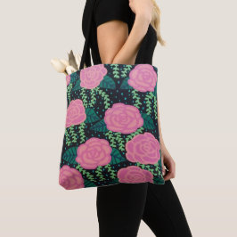 Bolso De Tela Rosas rosados de col
