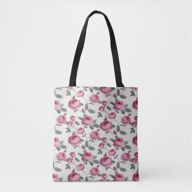 Bolso De Tela Rosas rosas rosas (Anverso)