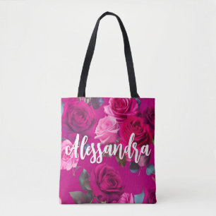 Bolso De Tela Rosas rosas rosas en Viva Magenta   Romántico