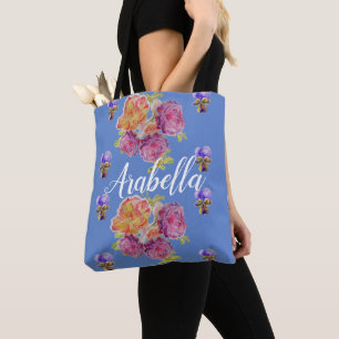 Bolso De Tela Rosas rosas rosas Florales Chicas de cumpleaños B