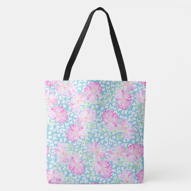 Bolso De Tela Rosas rosas rosas pintadas de lápiz labial, maripo (Anverso)