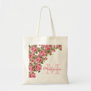 Bolso De Tela Rosas rosas rosas rosadas de color rosa vintage No