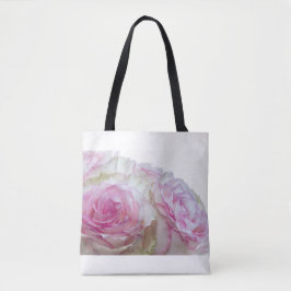 Bolso De Tela Rosas rosas y blancas 3975
