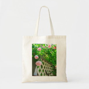 Bolso De Tela Rosas rosas y celosías rosas - Viñedo de Martha